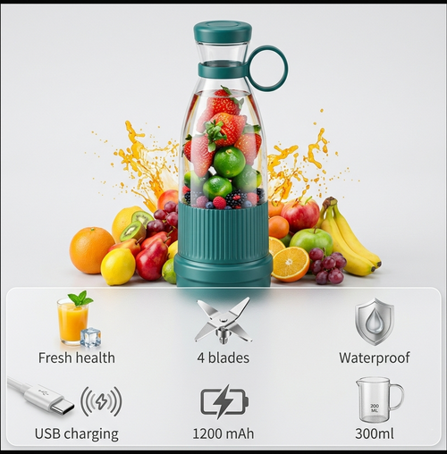 Portable USB Rechargeable Mini Juicer Bottle – Fresh Juice Anywhere