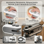 Seznik Mini Heat Sealing Machine – USB Rechargeable Portable Food Packet Sealer & Cutter
