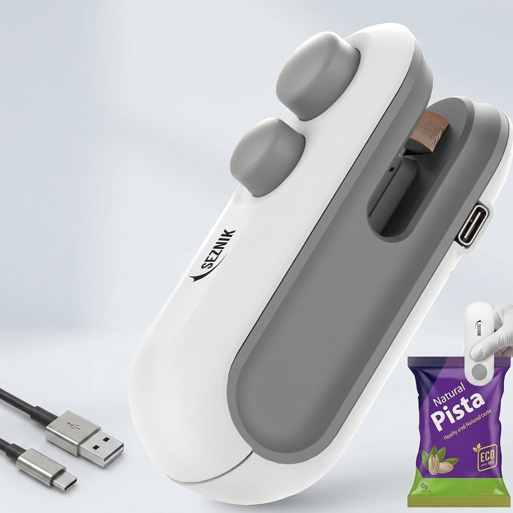 Seznik Mini Heat Sealing Machine – USB Rechargeable Portable Food Packet Sealer & Cutter