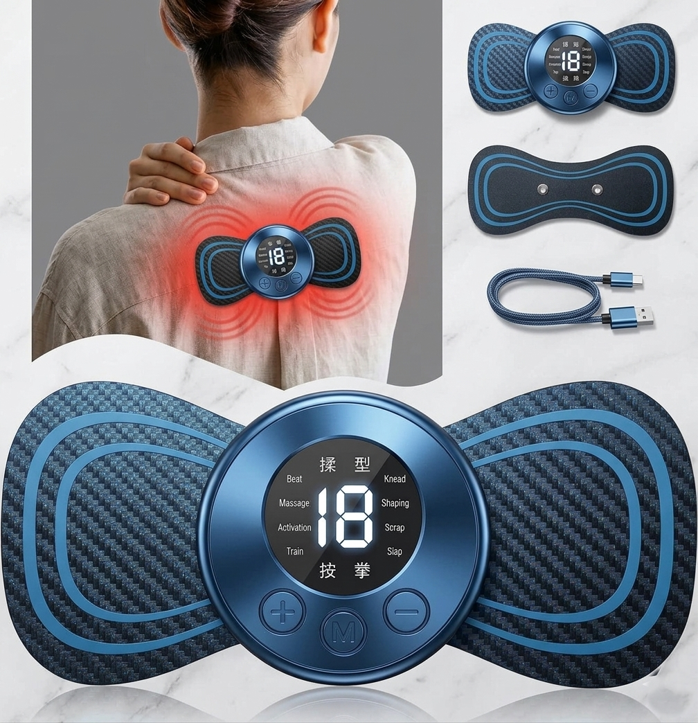 Pain Relief Pro™ – Portable EMS Neck & Full Body Massager (8 Modes, Rechargeable)