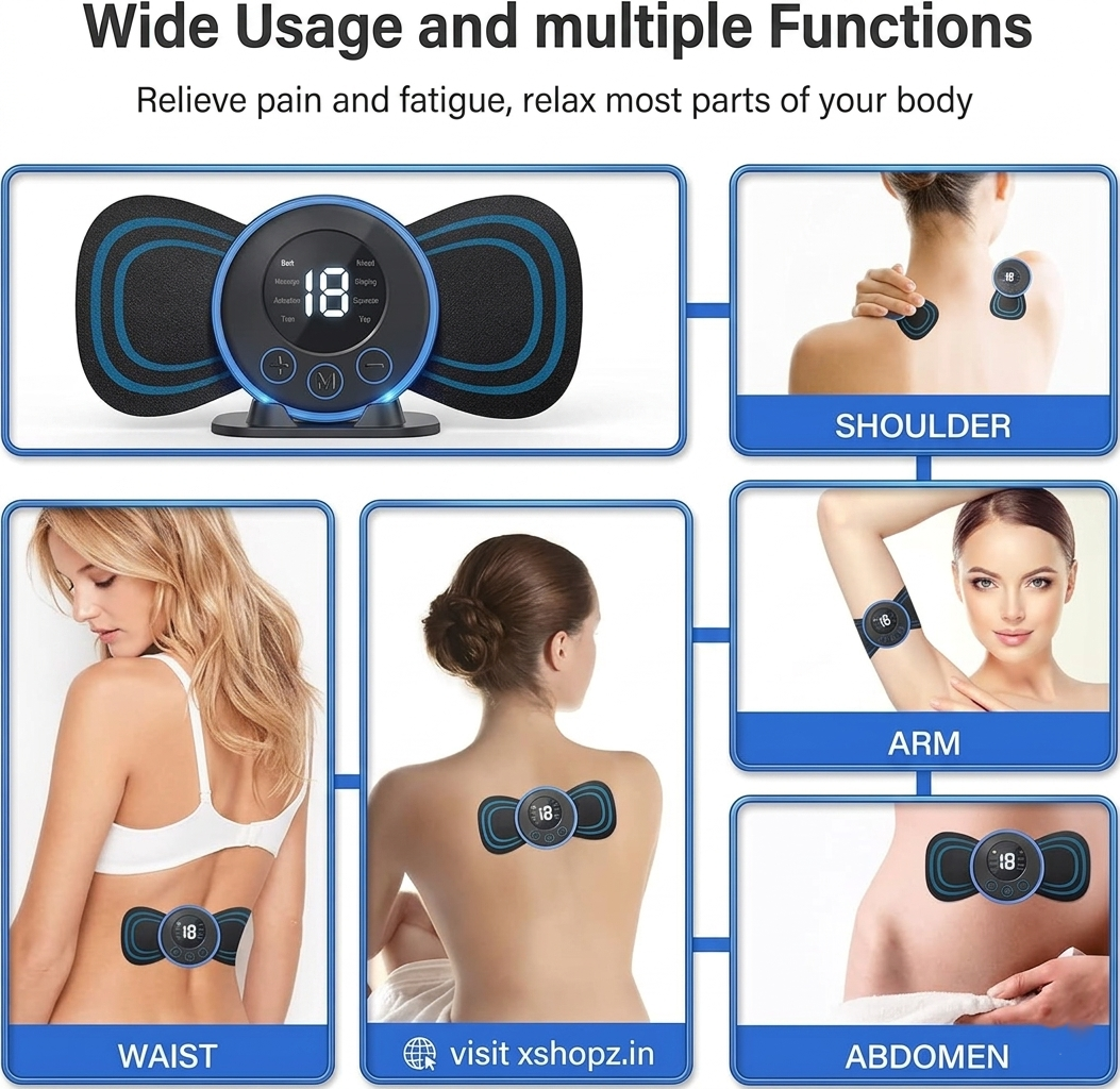 Pain Relief Pro™ – Portable EMS Neck & Full Body Massager (8 Modes, Rechargeable)